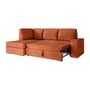 Voir la diapositive 5 : LOUNGITUDE Canapé d'angle gauche convertible ARTEMIS 4 places - Velours côtelé terracotta - L246 x P174 x H96 cm