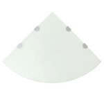 VIDAXL Etageres d'angle 2 pcs et supports chromes Verre Blanc 45x45 cm