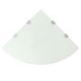 Voir la diapositive 1 : VIDAXL Etageres d'angle 2 pcs et supports chromes Verre Blanc 45x45 cm