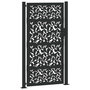 Voir la diapositive 2 : VIDAXL Portail de jardin noir 105x180 cm acier conception de feuilles