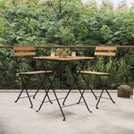 VIDAXL Ensemble de bistro pliable 3 pcs Bois de teck massif et acier