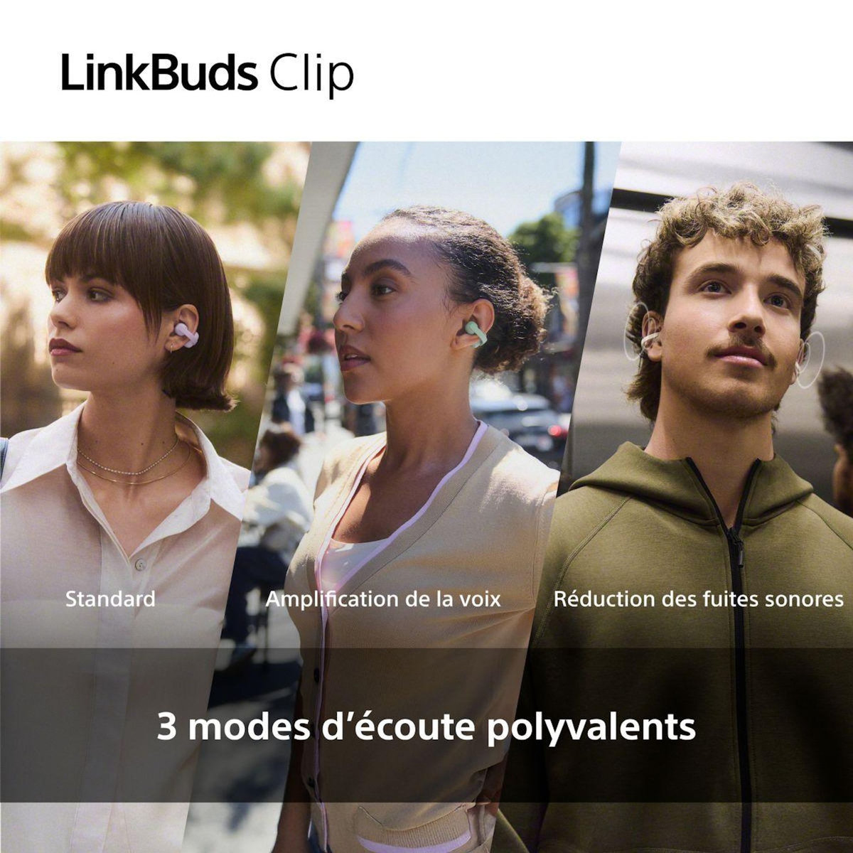 SONY Ecouteurs Linkbuds Clip Noir