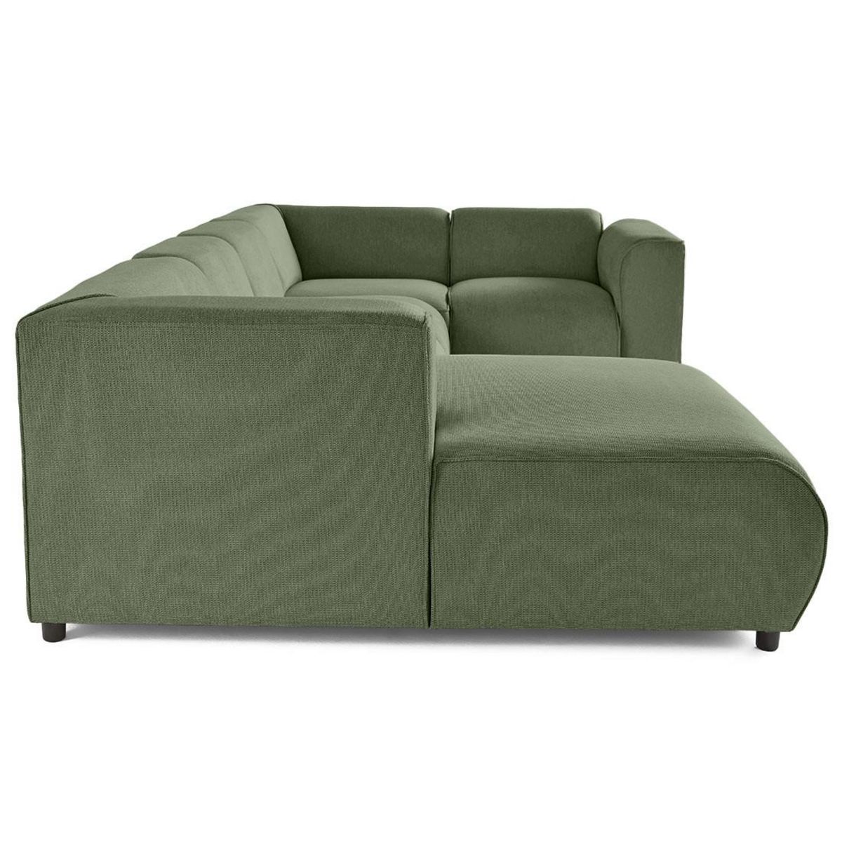 LISA DESIGN Suaro - canapé modulable panoramique d'angle droit 7 places en tissu texturé