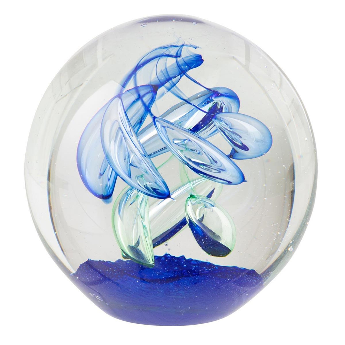 Paris Prix Presse-Papier en Verre  Abstrait  12cm Bleu