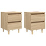 Voir la diapositive 1 : VIDAXL Tables de chevet pieds en pin 2 pcs chene sonoma 40x35x50 cm