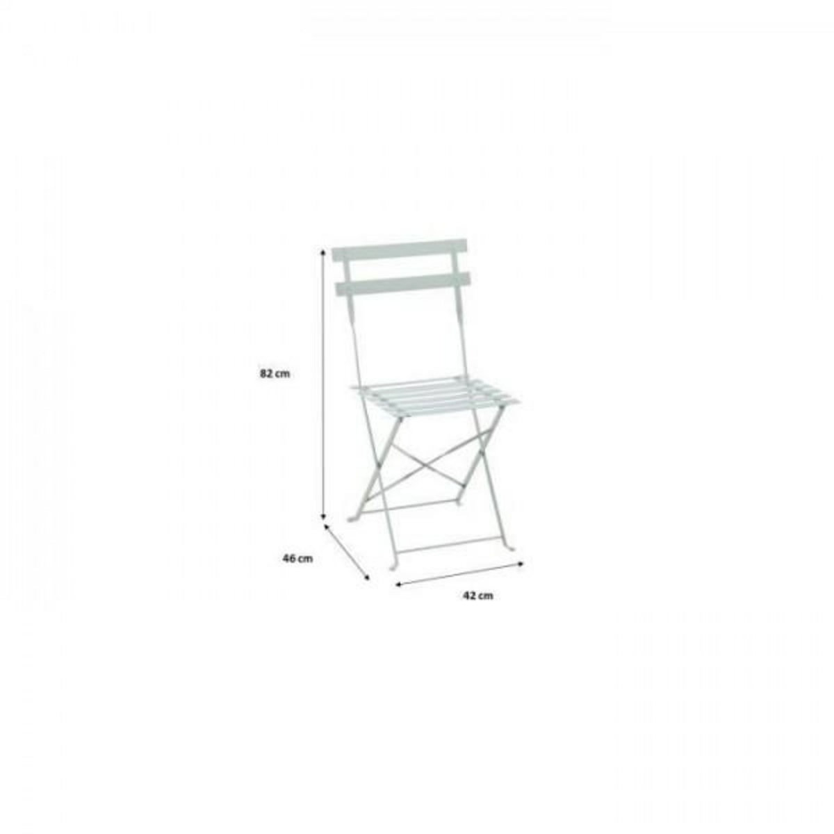 MARKET24 Set bistrot 2 personnes - Table ronde 60 cm avec 2 chaises - Acier thermolaqué - Vert