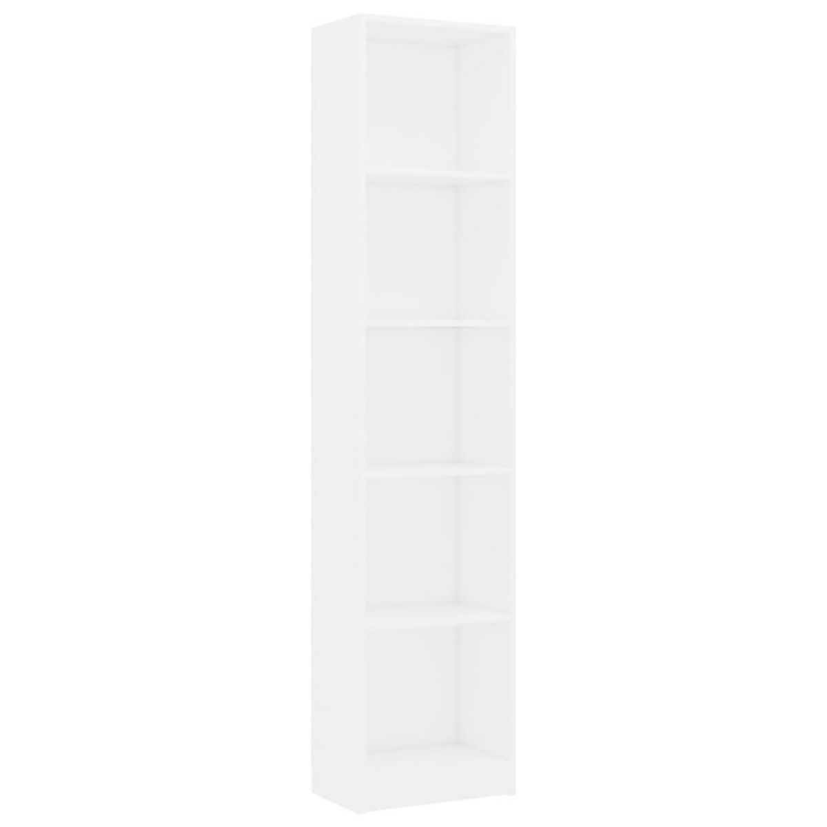 VIDAXL Bibliotheque a 5 niveaux Blanc 40x24x175 cm Bois d'ingenierie