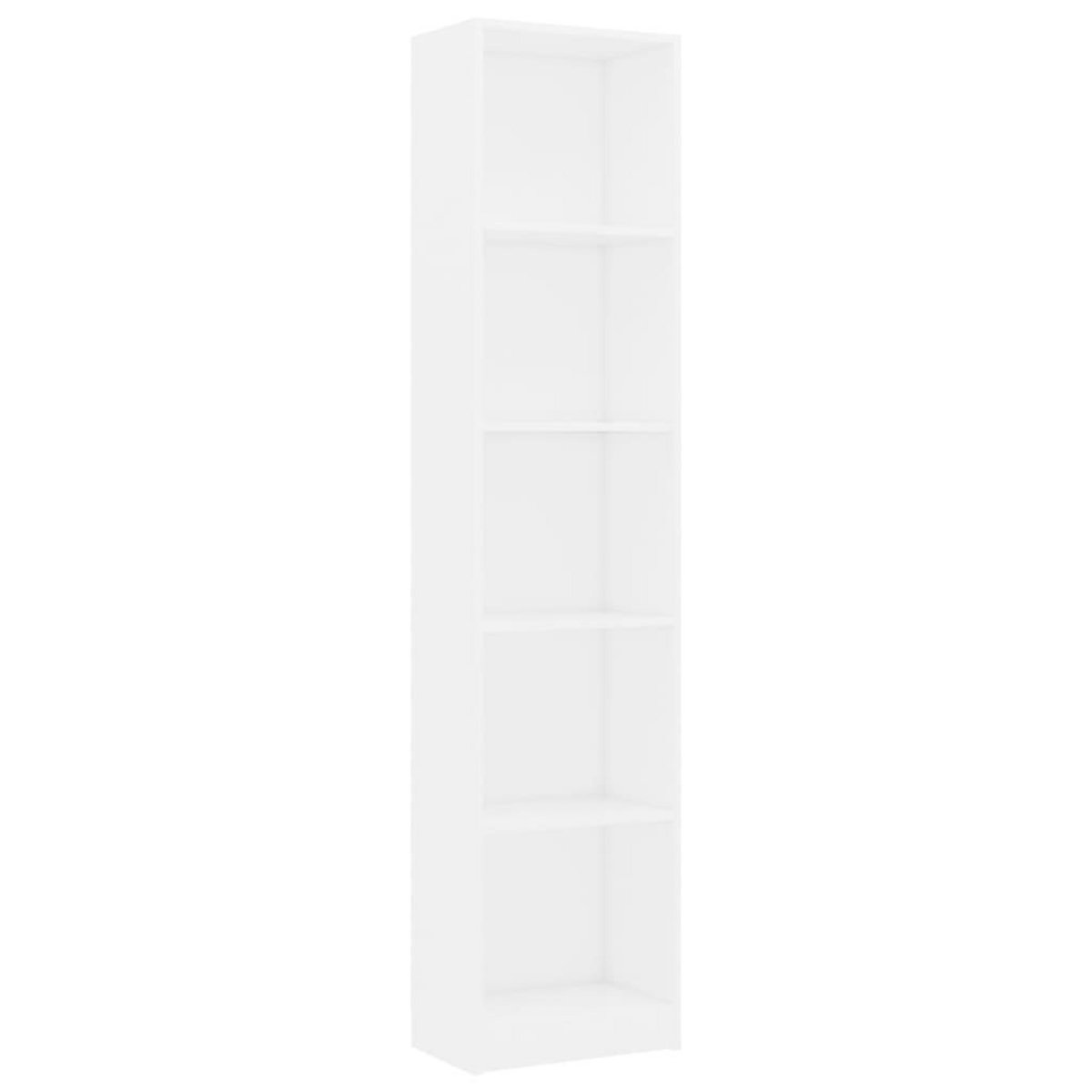 VIDAXL Bibliotheque a 5 niveaux Blanc 40x24x175 cm Bois d'ingenierie