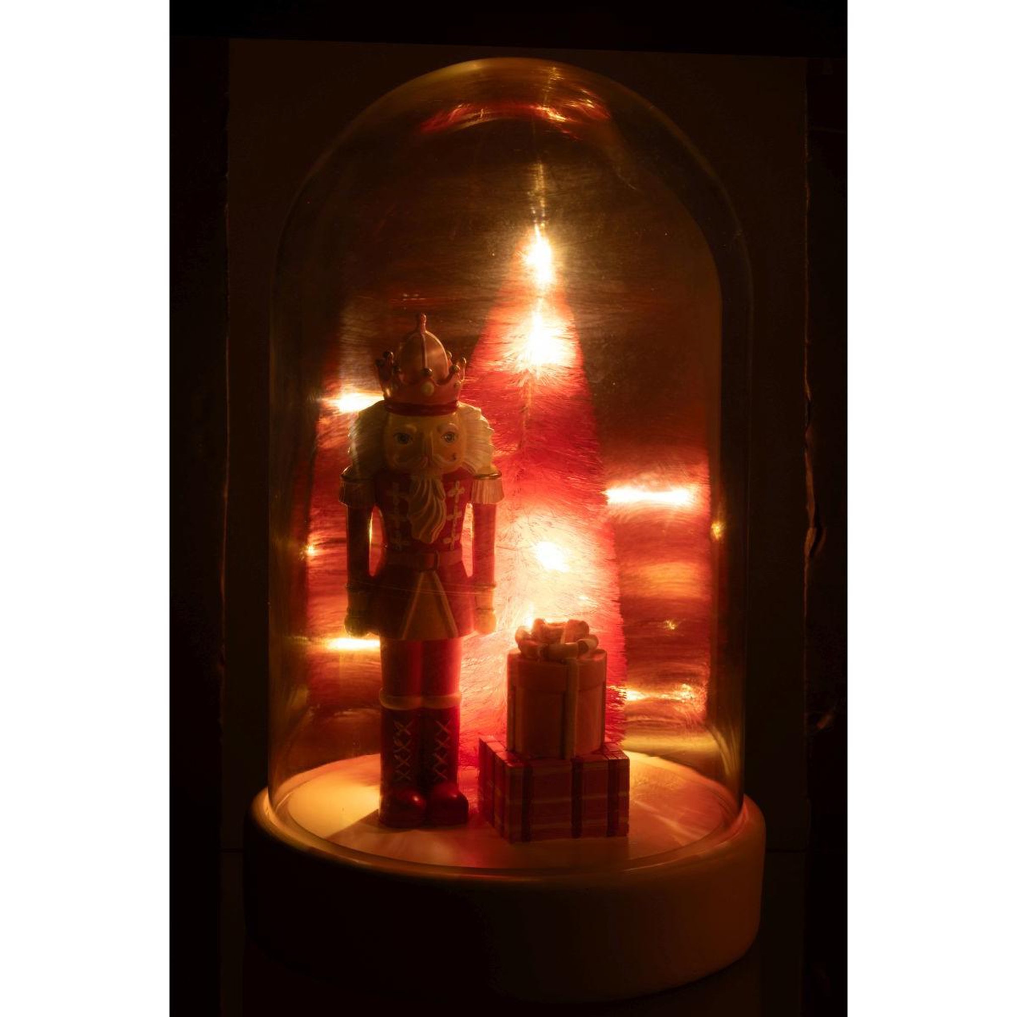 Voir la diapositive 5 : J-LINE Cloche déco à led  casse-noisette  28cm blanc