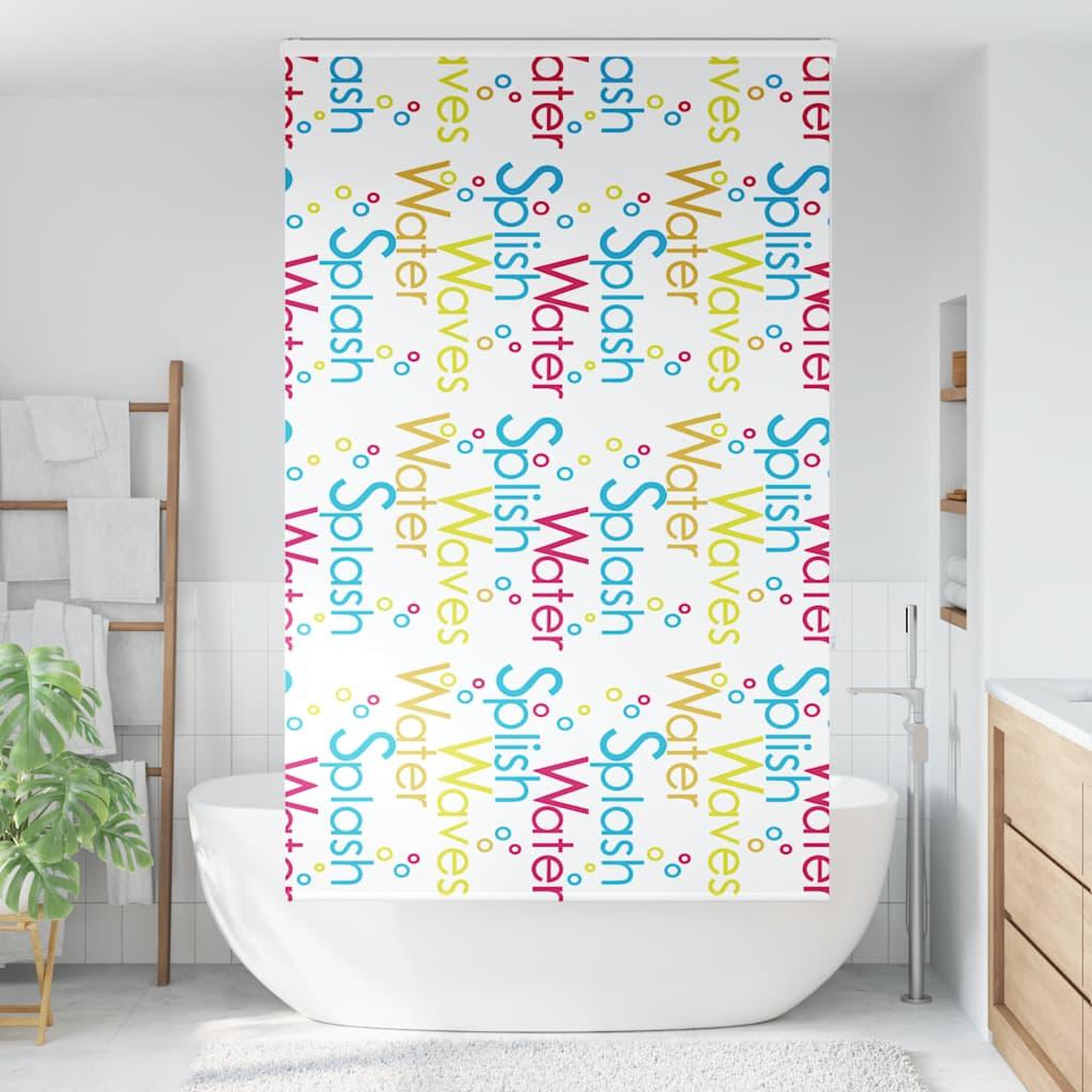 Voir la diapositive 2 : VIDAXL Store enrouleur de douche avec cassette largeur du tissu 136 cm