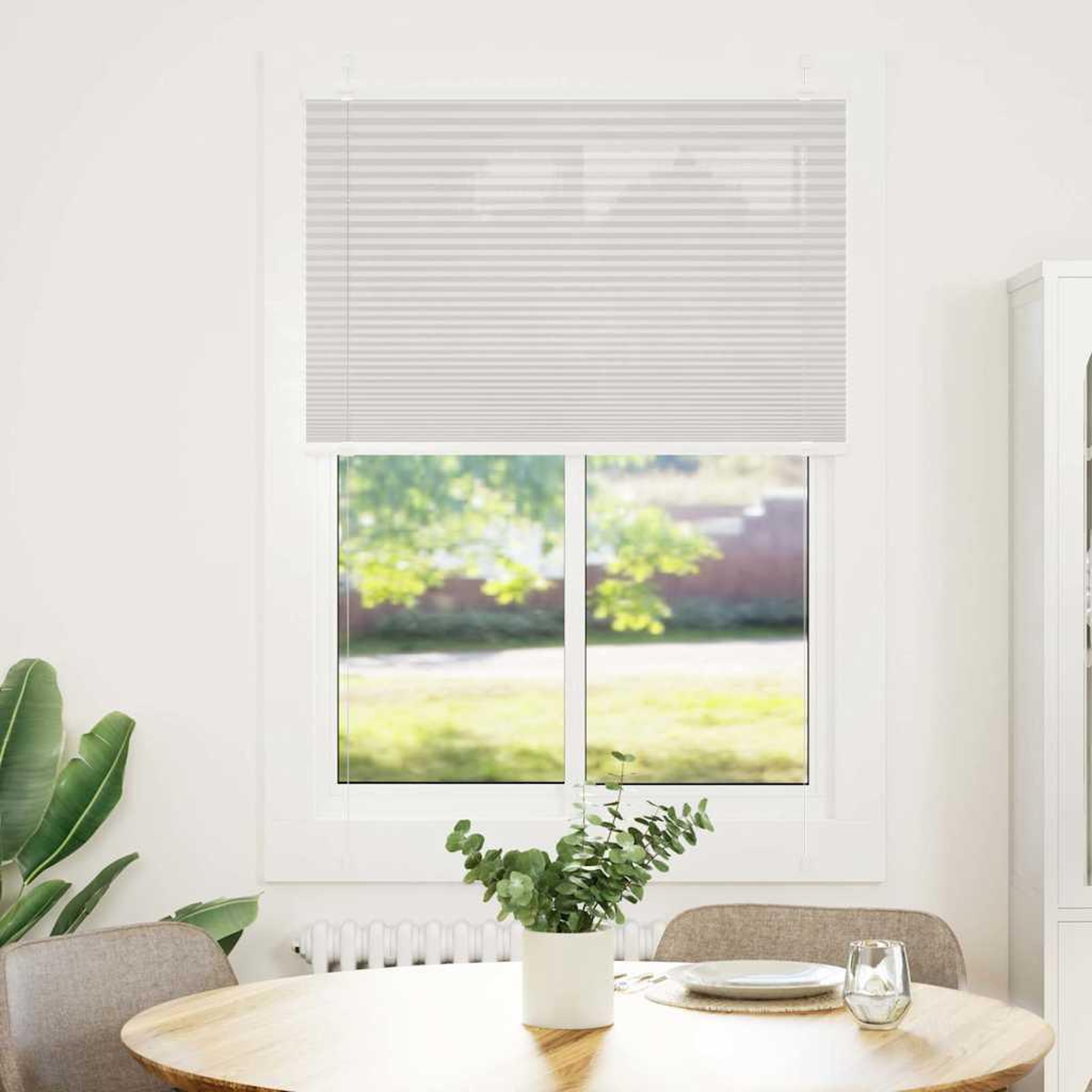 Voir la diapositive 2 : VIDAXL Store plisse gris clair 95x100 cm largeur du tissu 94,4 cm