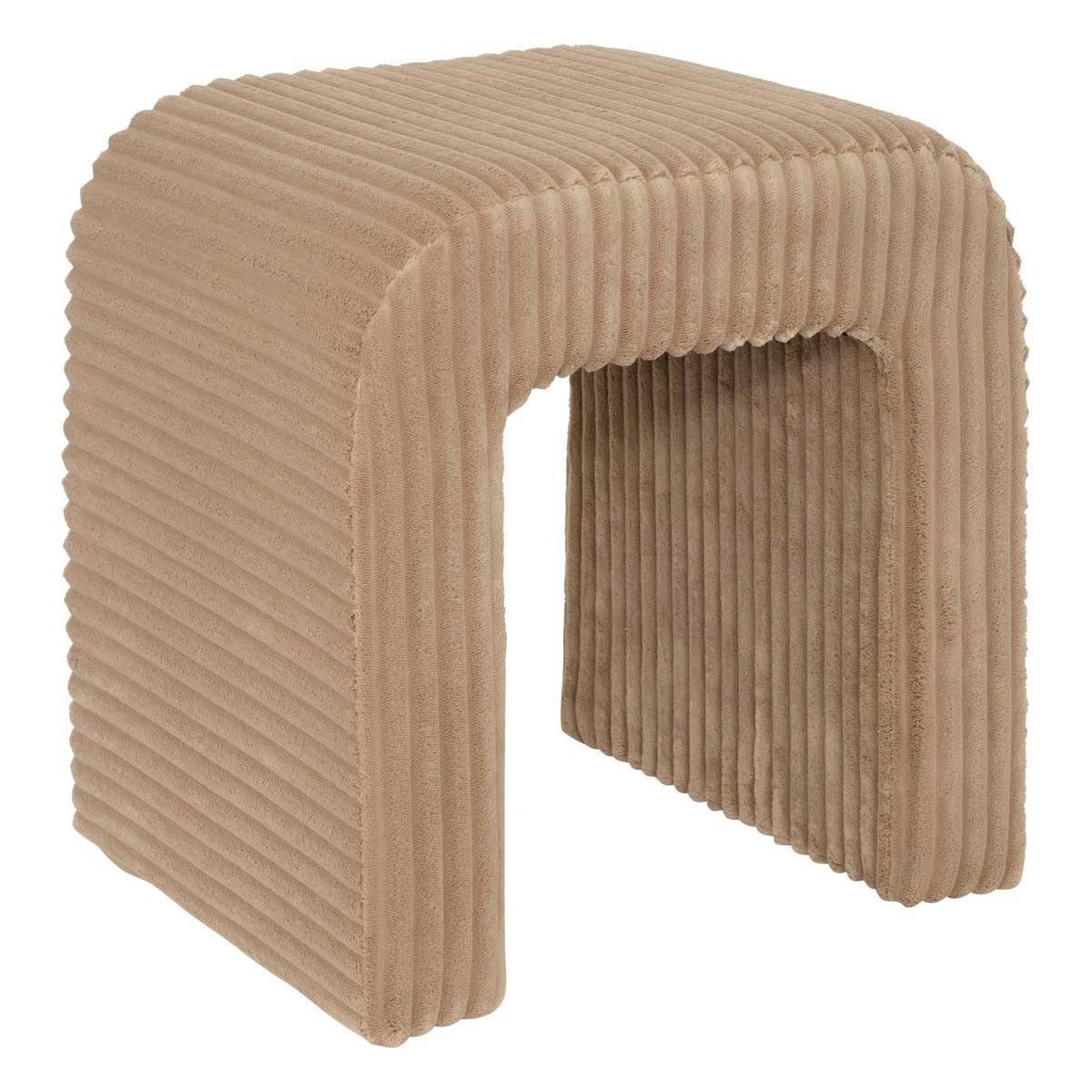 ATMOSPHERA Pouf arche velours côtelé  sevi  43cm beige foncé