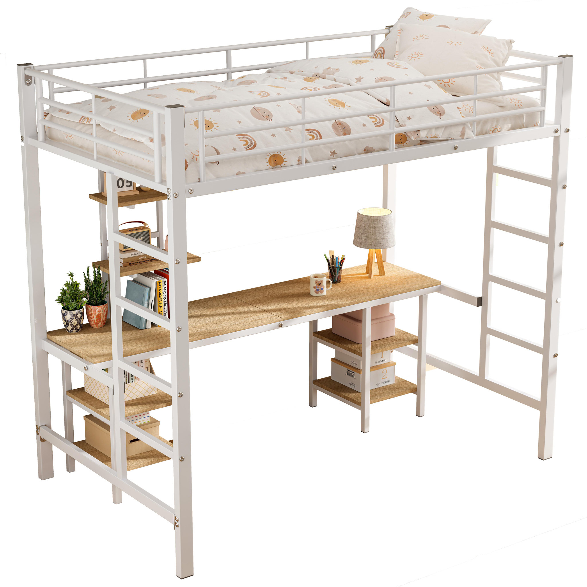 Voir la diapositive 1 : MERAX Lit mezzanine 90x200cm