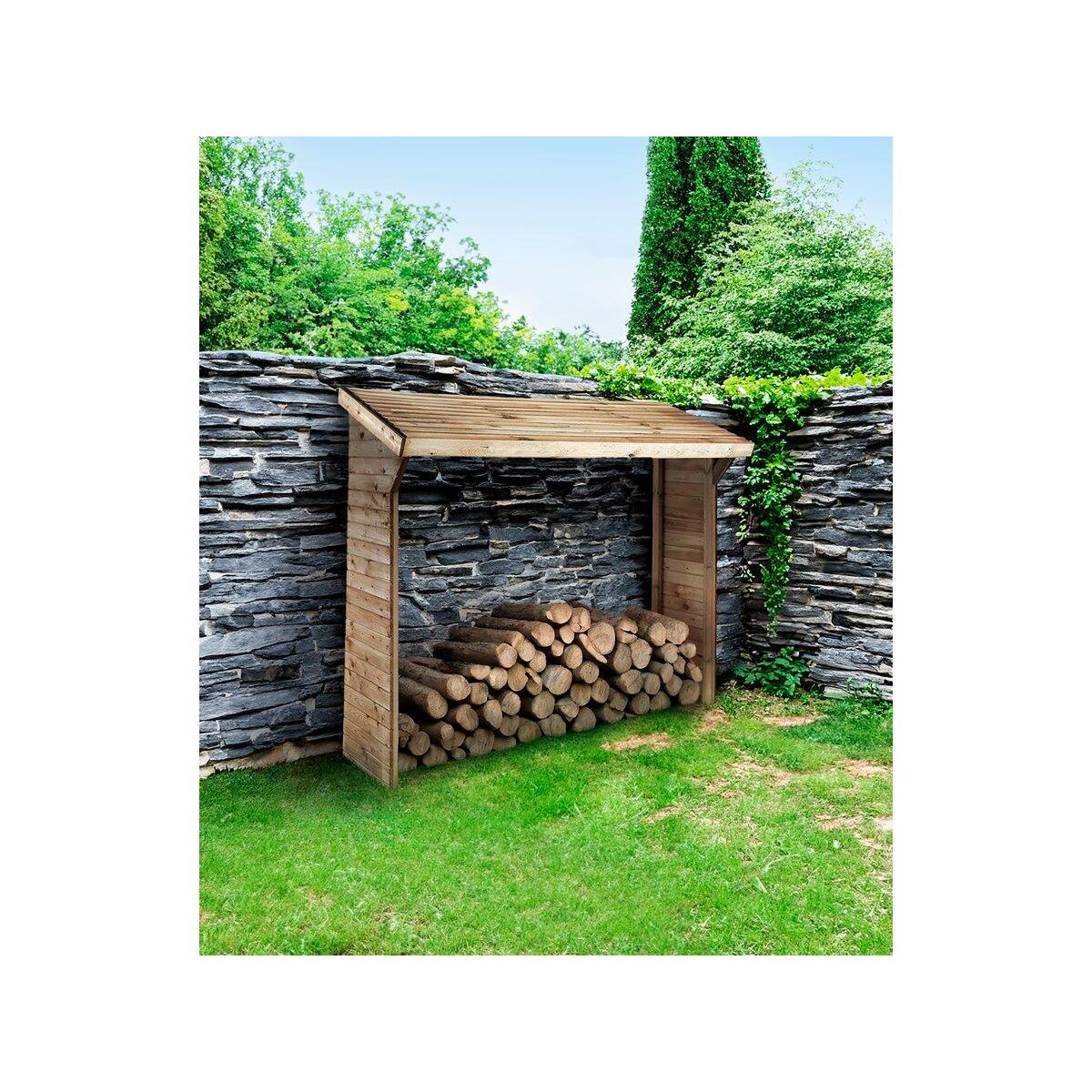 Habitat et Jardin Abri bûches - 1.05 m² - 2.10 x 0.50 x 1.8 m- 2 Stères