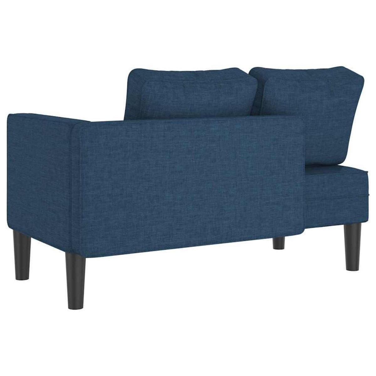 VIDAXL Chaise longue avec coussins bleu tissu