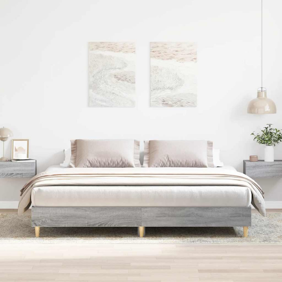 VIDAXL Cadre de lit sans matelas sonoma gris 180x200 cm