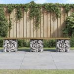 VIDAXL Banc de jardin design gabion 203x44x42 cm bois de pin impregne
