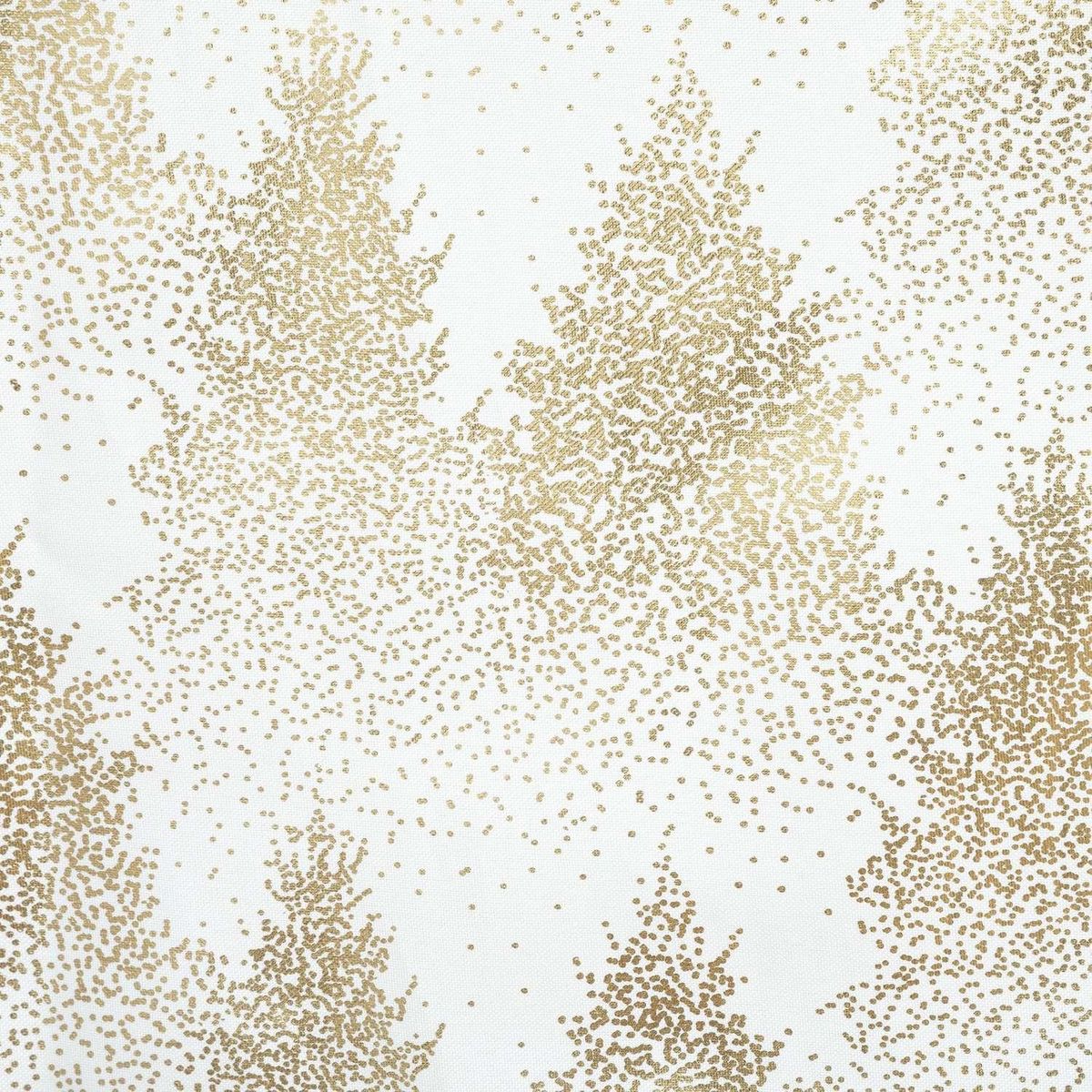 ATMOSPHERA Nappe de Noël rectangulaire motifs sapins - L. 140 x 240 cm - Blanc et doré