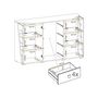 Voir la diapositive 3 : Paris Prix Buffet Design 2 Portes Led  Edge  150cm Blanc