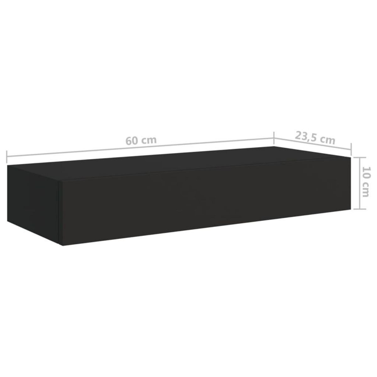 VIDAXL Etagere a tiroir murale Noir 60x23,5x10 cm MDF