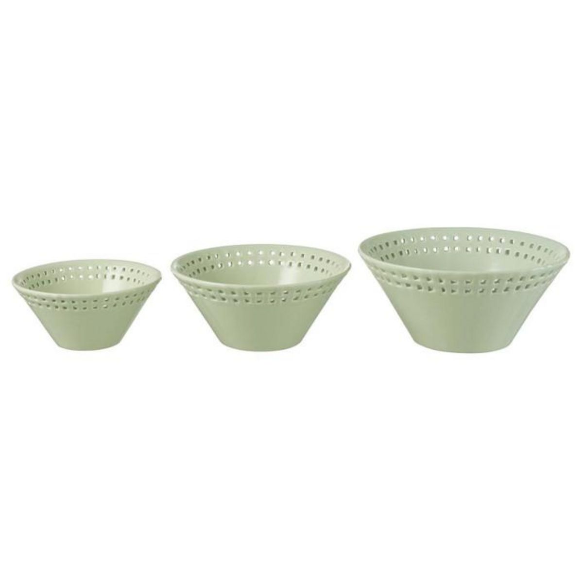 Paris Prix Lot de 3 Coupelles en Céramique  Vercer  19cm Vert