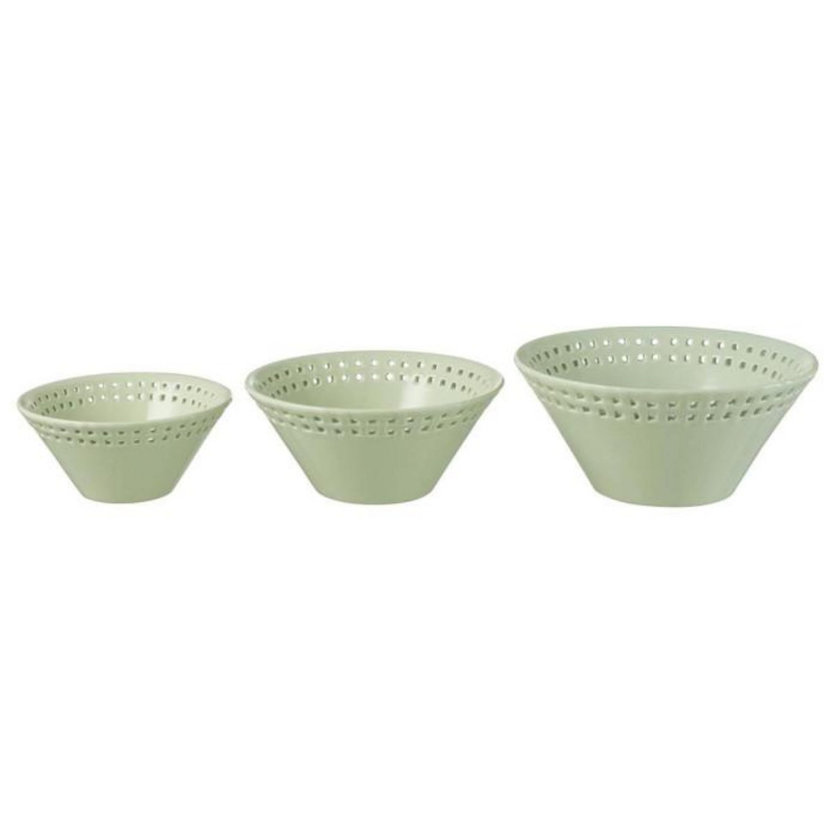 Paris Prix Lot de 3 Coupelles en Céramique  Vercer  19cm Vert