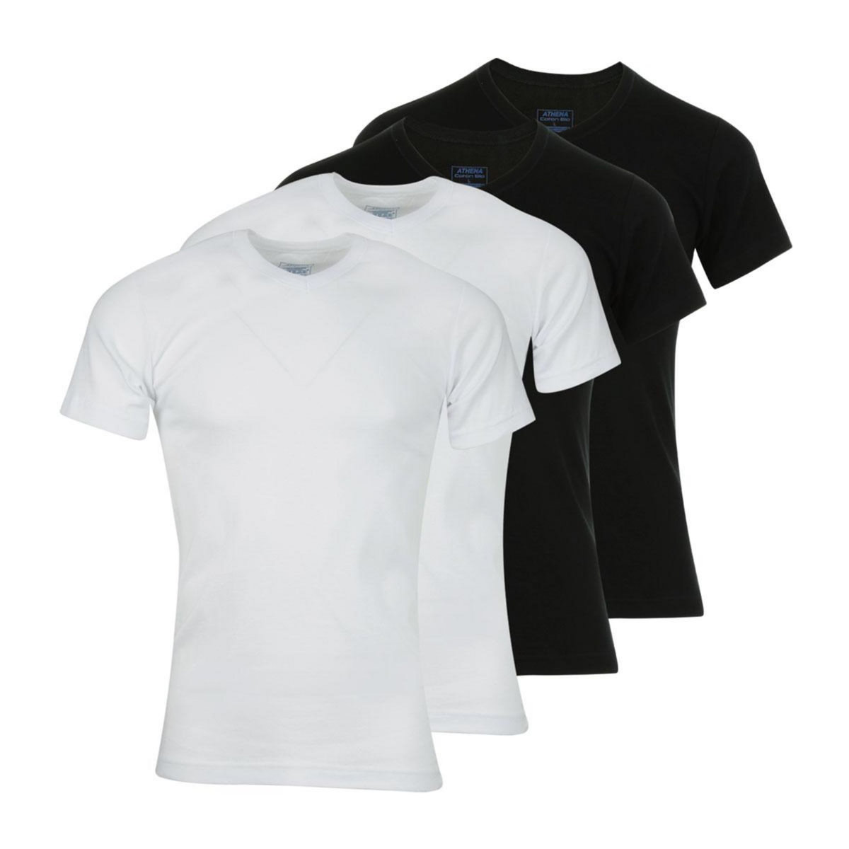 Athena Lot de 4 tee-shirts col V homme Coton Bio