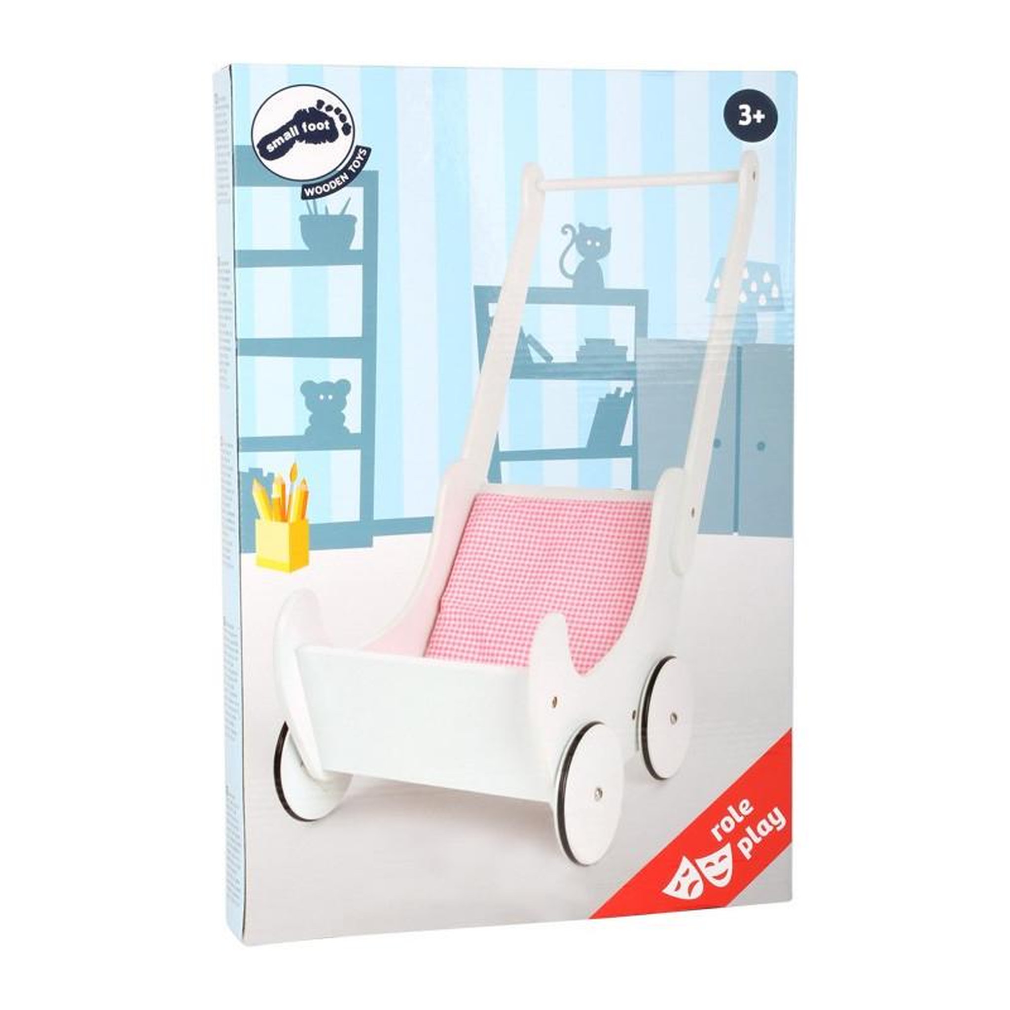 Voir la diapositive 2 : SMALL FOOT SMALL FOOT Landau de poupée en bois blanc Charlina
