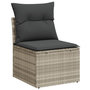 Voir la diapositive 2 : VIDAXL Canape de jardin sans accoudoirs coussins gris clair poly rotin