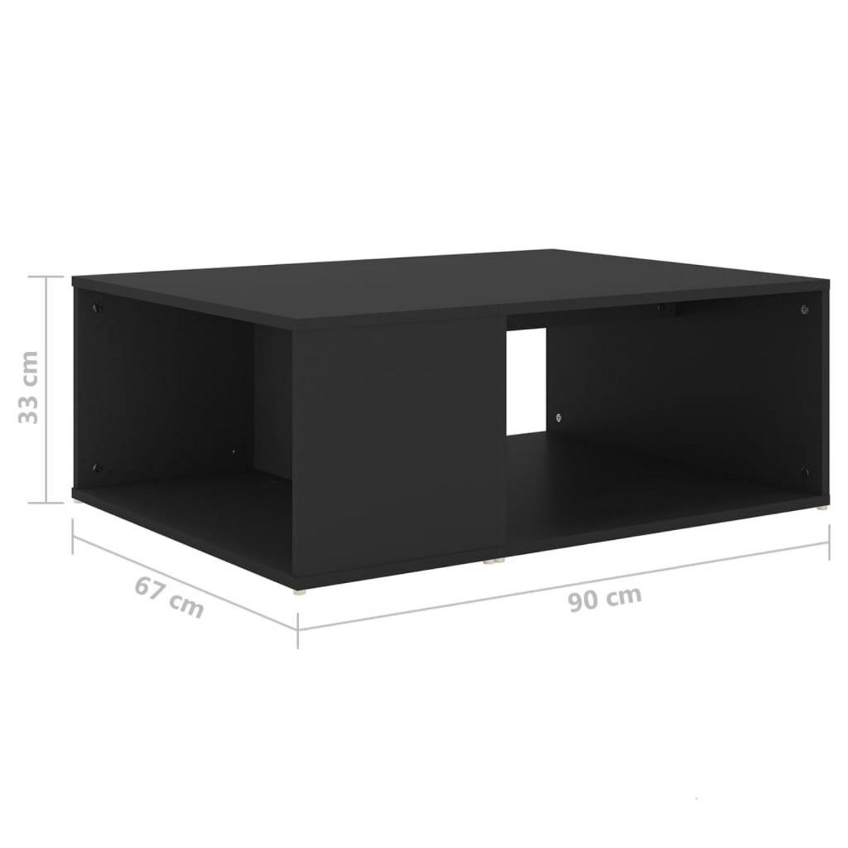 VIDAXL Table basse noir 90x67x33 cm bois d'ingenierie