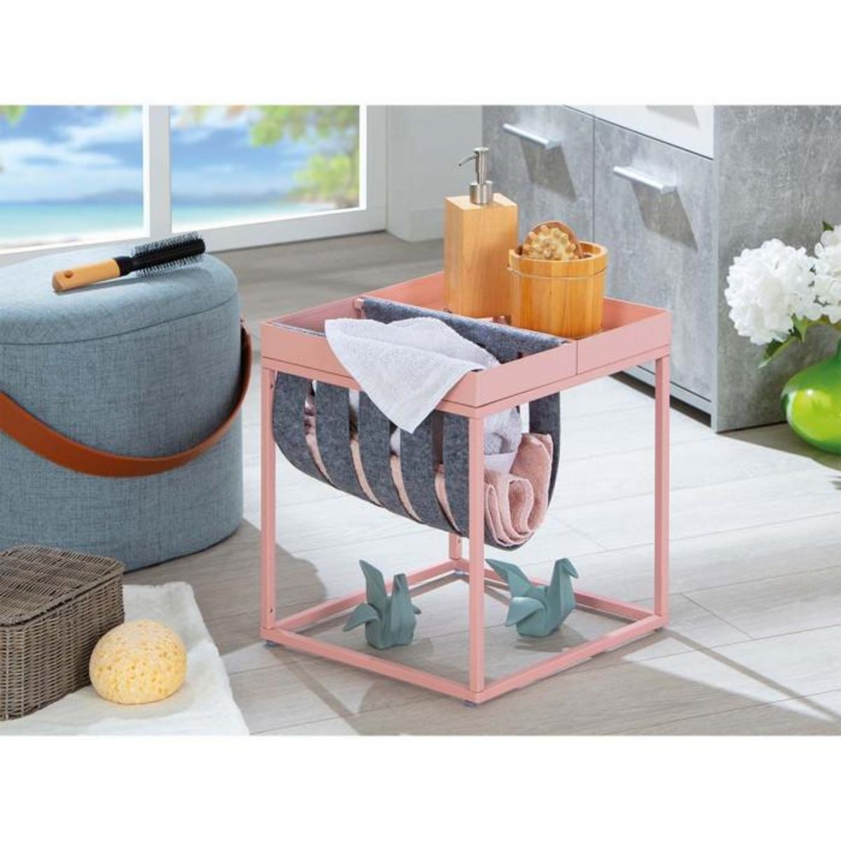 Paris Prix Table d'Appoint Design  Porte-Magazine  40cm Rose