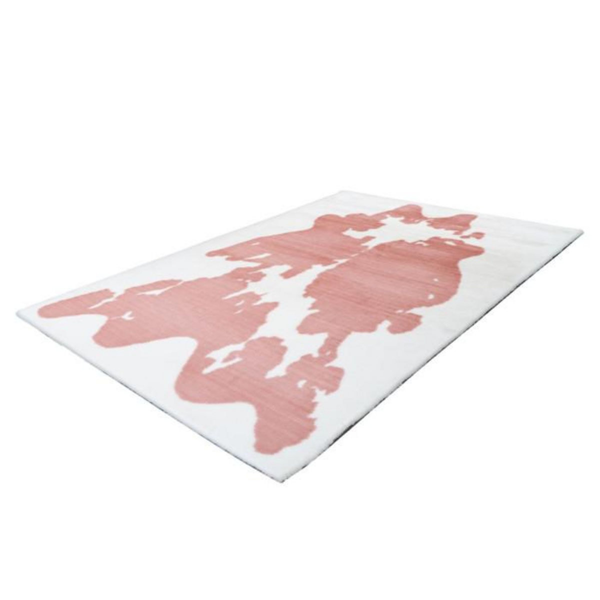 Paris Prix Tapis Imitation Fourrure  Rabbit  Rose & Blanc
