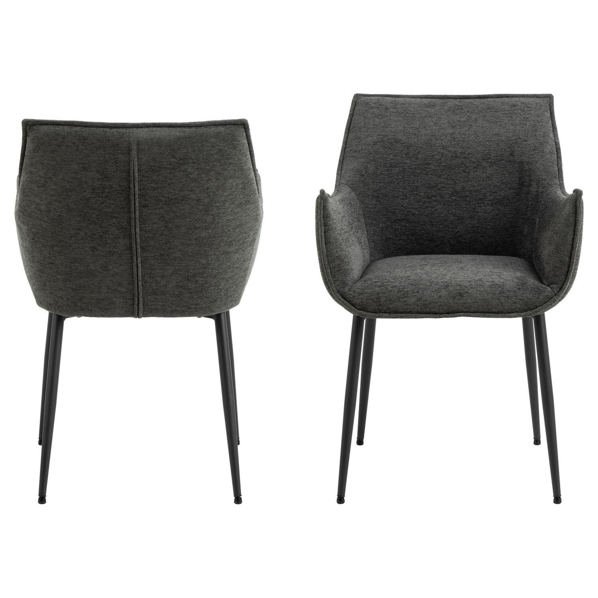 Voir la diapositive 4 : TOILINUX Lot de 2 chaises de salle à manger avec accoudoirs SORRENTO