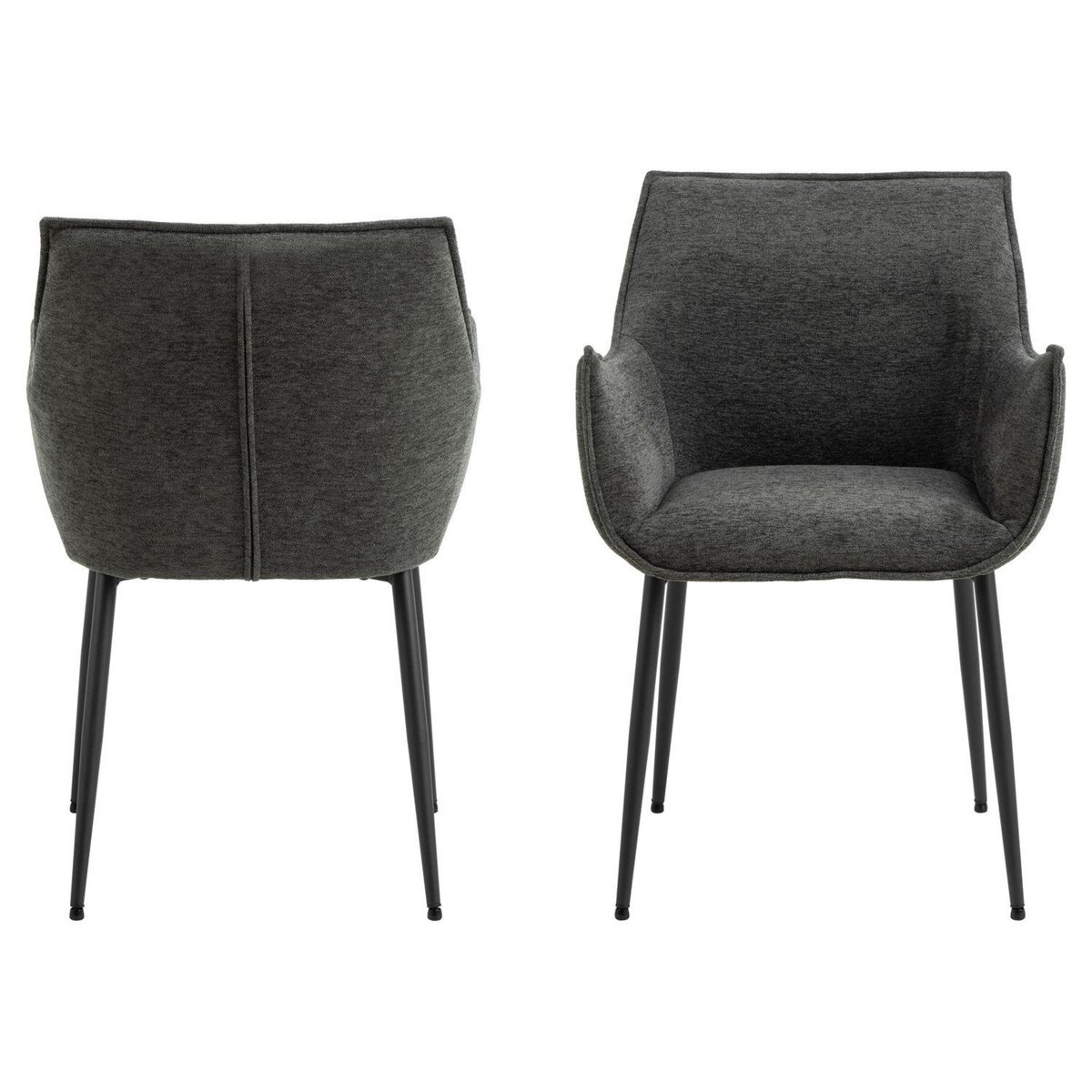 TOILINUX Lot de 2 chaises de salle à manger avec accoudoirs SORRENTO