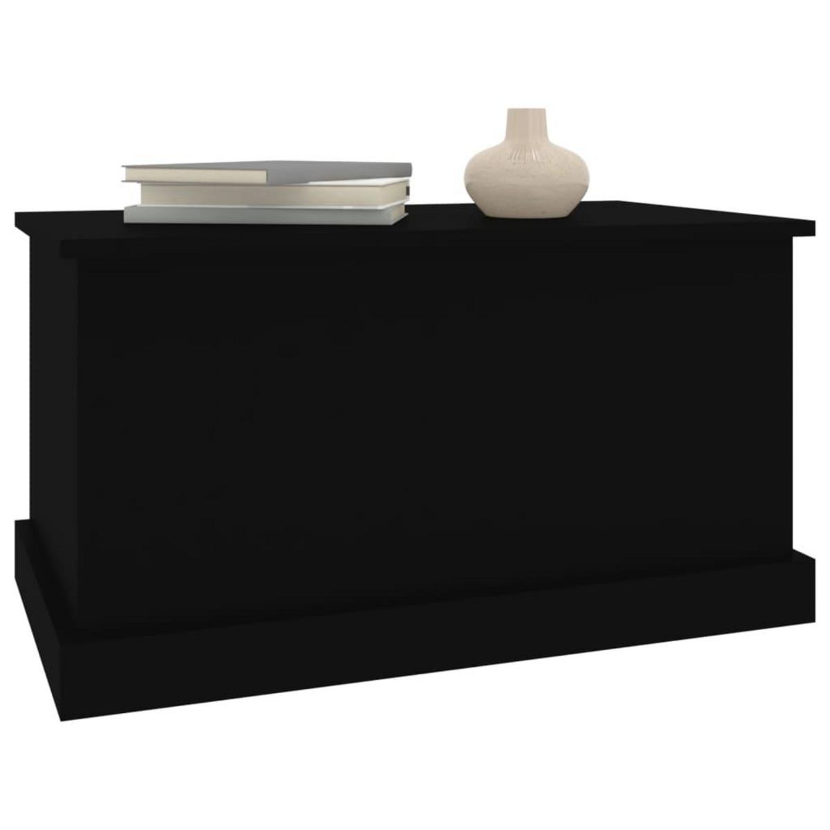VIDAXL Boîte de rangement noir 70x40x38 cm bois d'ingenierie
