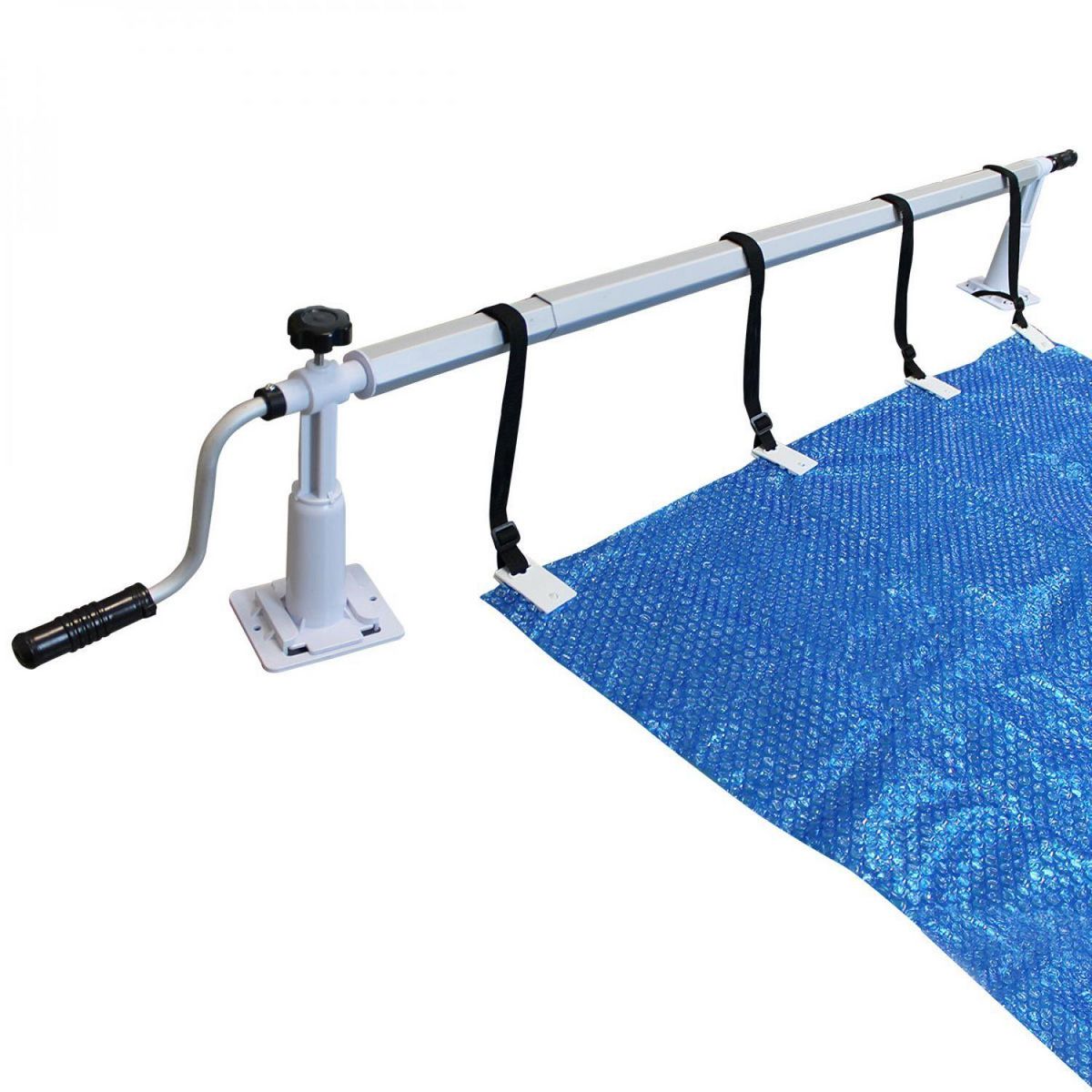 LINXOR Enrouleur de bâche à bulles pour piscine hors sol extensible de 1.37m à 6.15m avec pinces