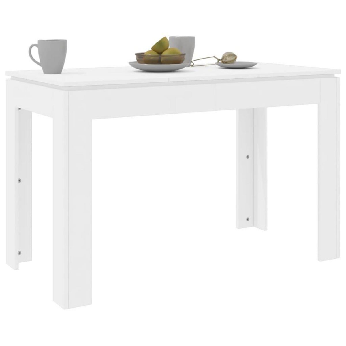 VIDAXL Table de salle a manger Blanc 120x60x76 cm Bois d'ingenierie