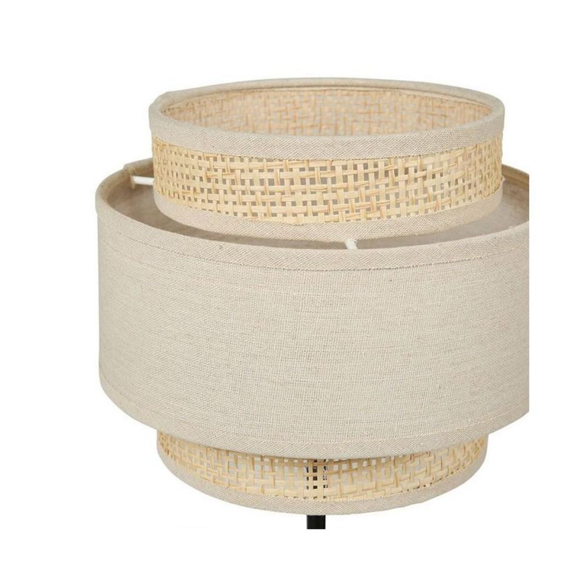 OSTARIA Lampe abat-jour papier rotin 3 niveaux beige