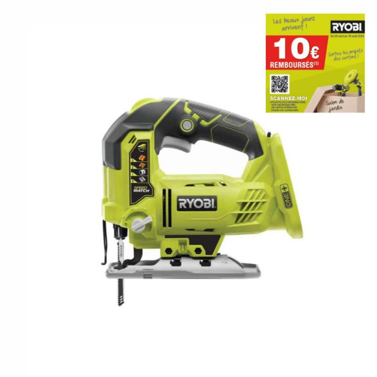 Ryobi Scie sauteuse pendulaire RYOBI 18 V One+ - Sans batterie ni chargeur - R18JS-0
