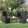 VIDAXL Chaises inclinables de jardin 2pcs et table noir resine tressee