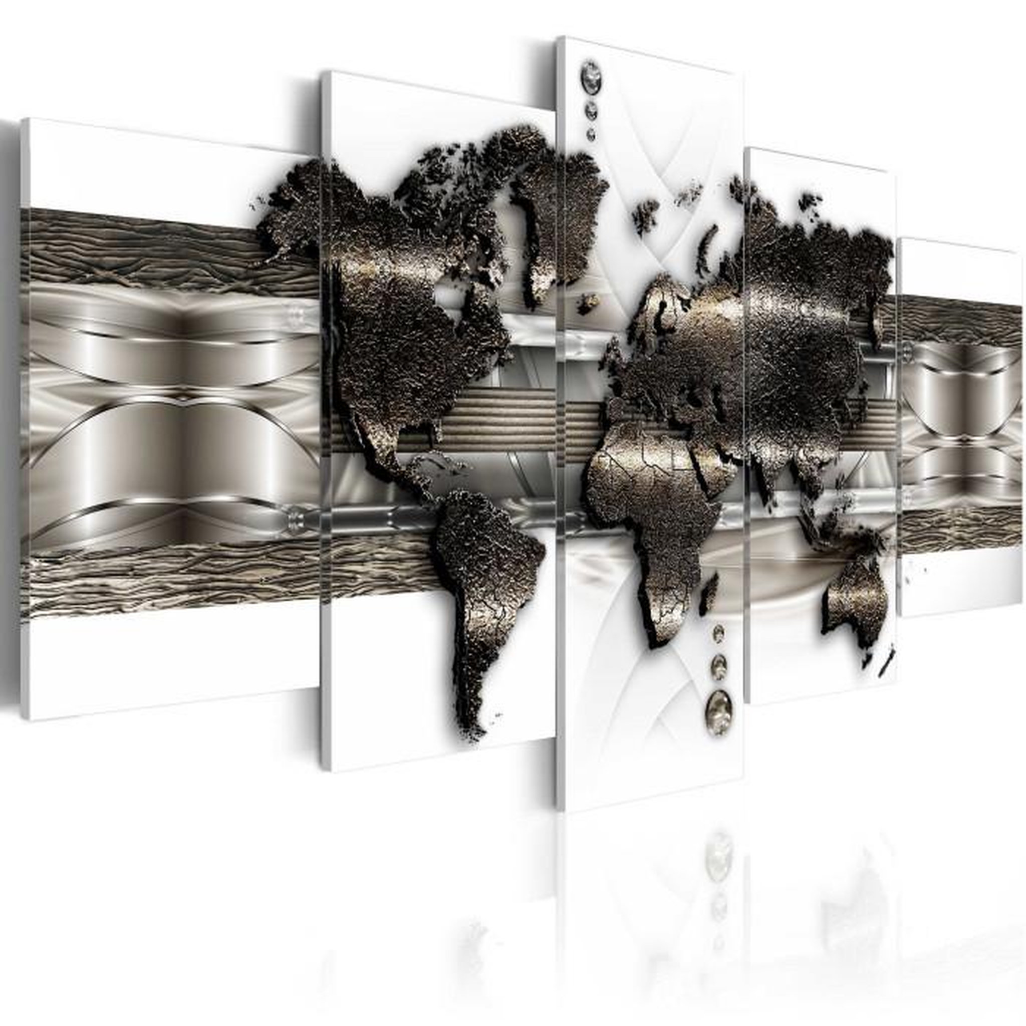 Paris Prix Tableau Imprimé  Metal World Map II. Coloris disponibles : Multicolore