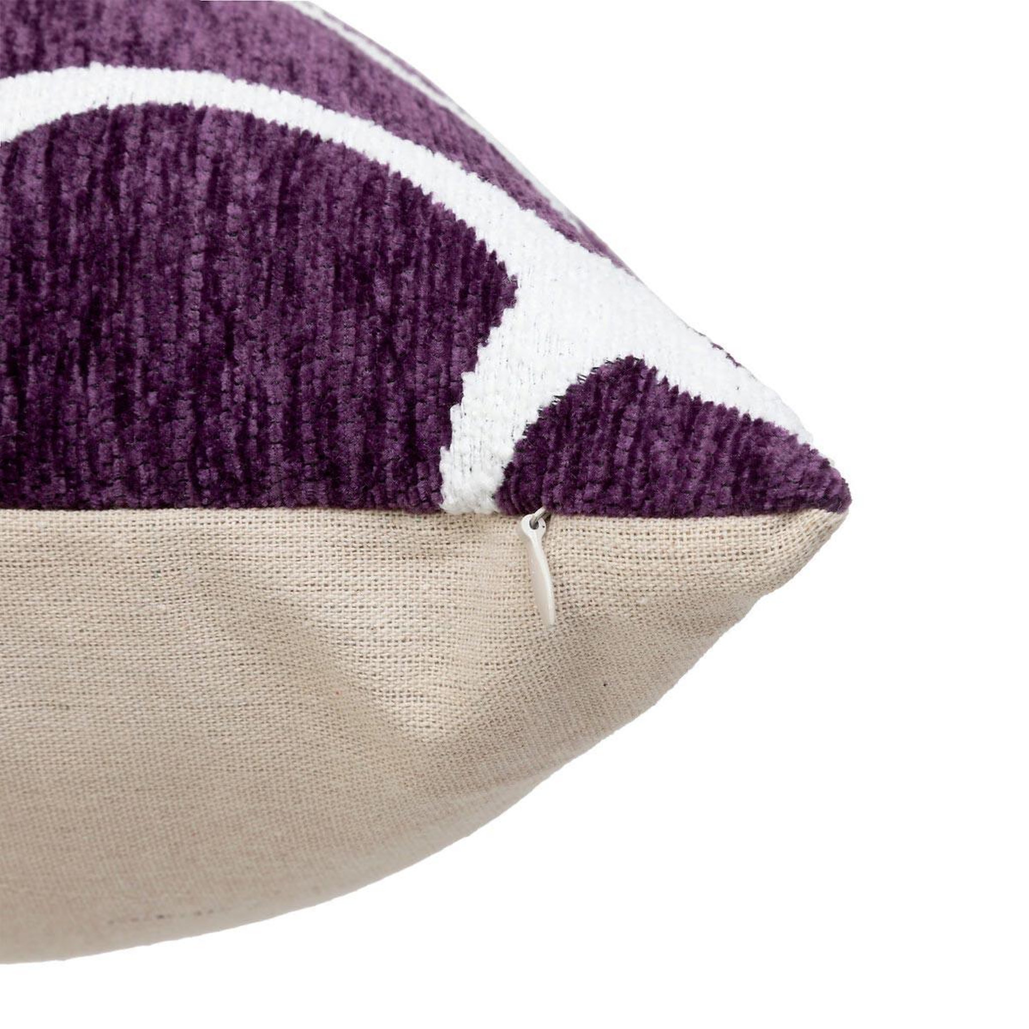 Voir la diapositive 3 : ATMOSPHERA Housse de coussin chenille  jeni  30x50cm violet