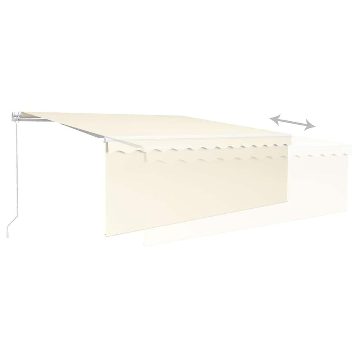 VIDAXL Auvent manuel retractable avec store 4x3 m Creme