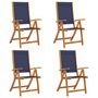 Voir la diapositive 2 : VIDAXL Chaises pliables de jardin lot de 4 bois d'acacia et textilene