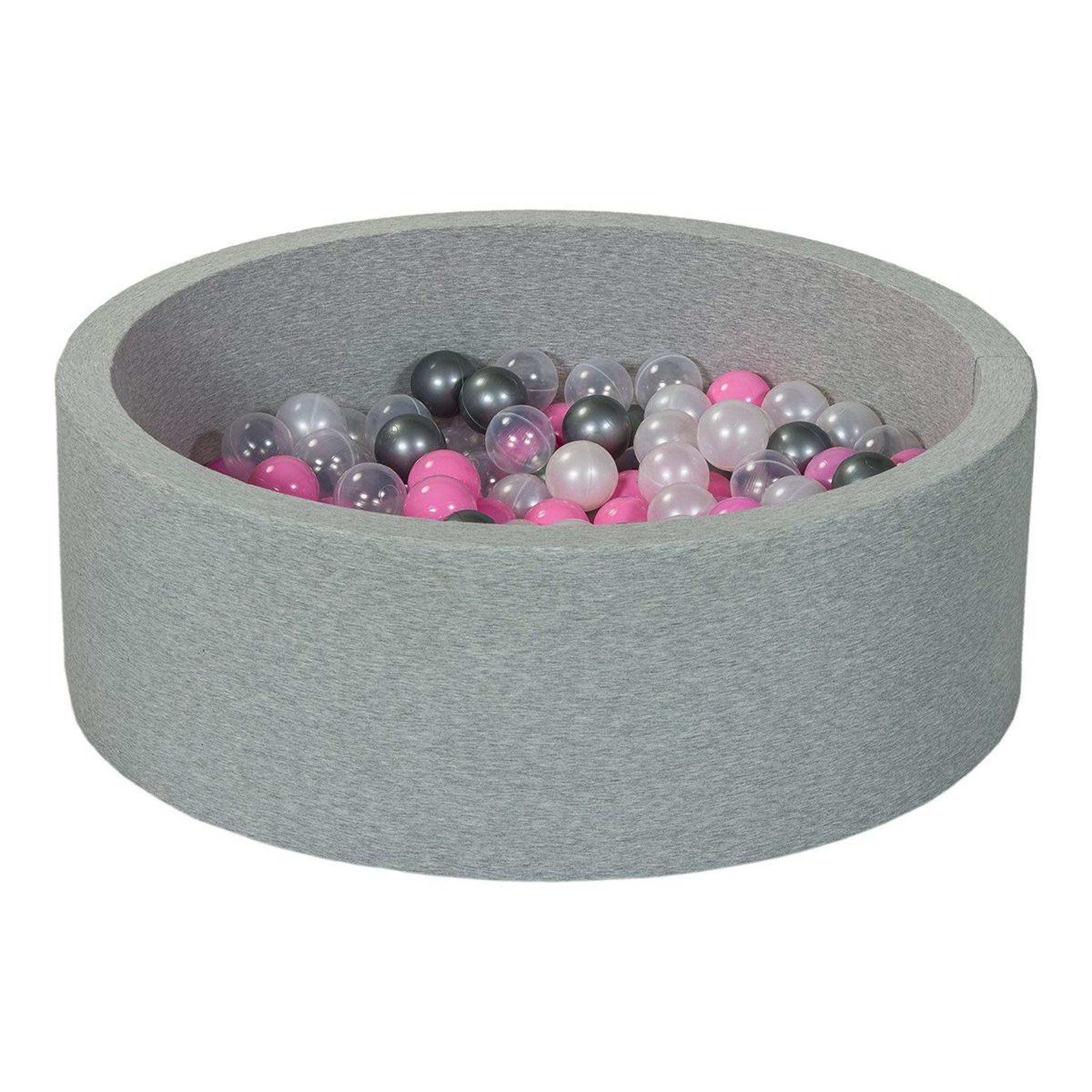 VELINDA Piscine à balles aire de jeu + 200 balles perle, transparent, rose clair, argent