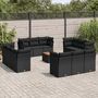 Voir la diapositive 1 : VIDAXL Salon de jardin avec coussins 13 pcs noir resine tressee