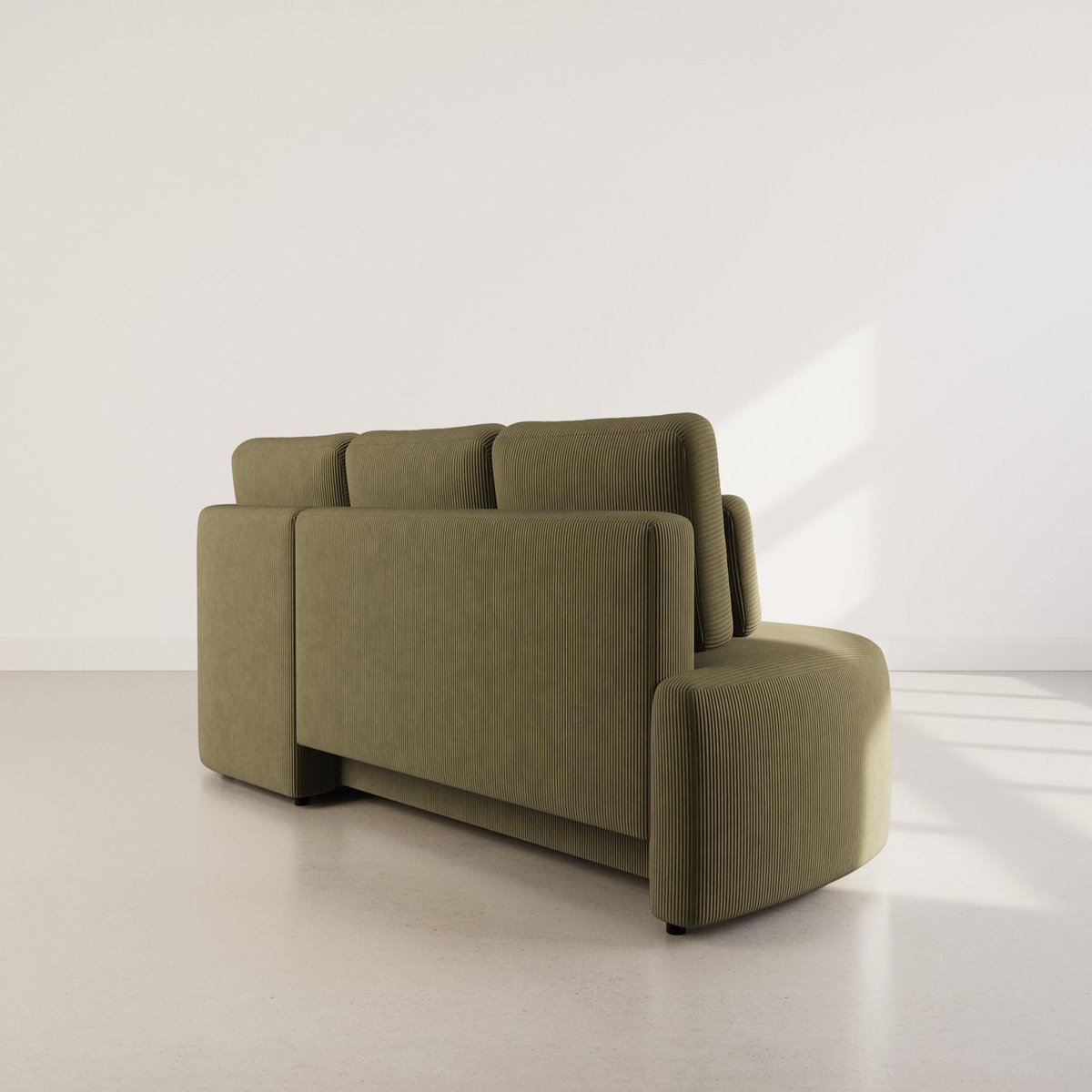 LISA DESIGN Mahina - canapé d'angle droit 4 places convertible avec coffre en velours côtelé