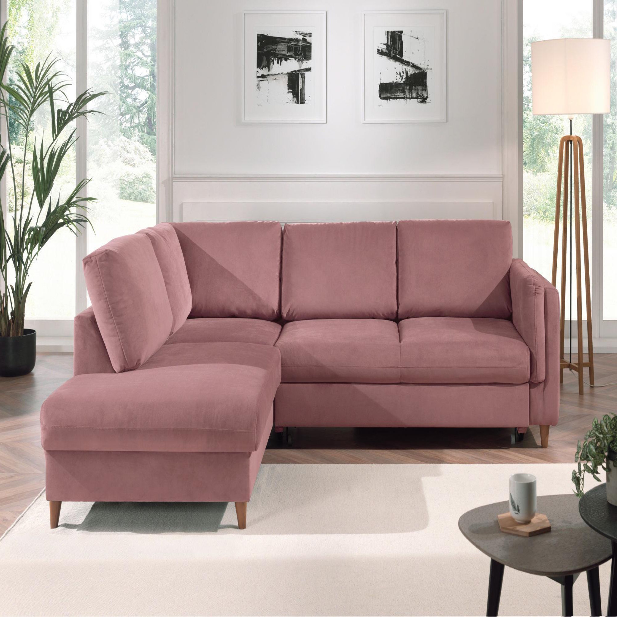 Voir la diapositive 5 : LISA DESIGN Brooke - canapé d'angle gauche - convertible - 5 places - en velours