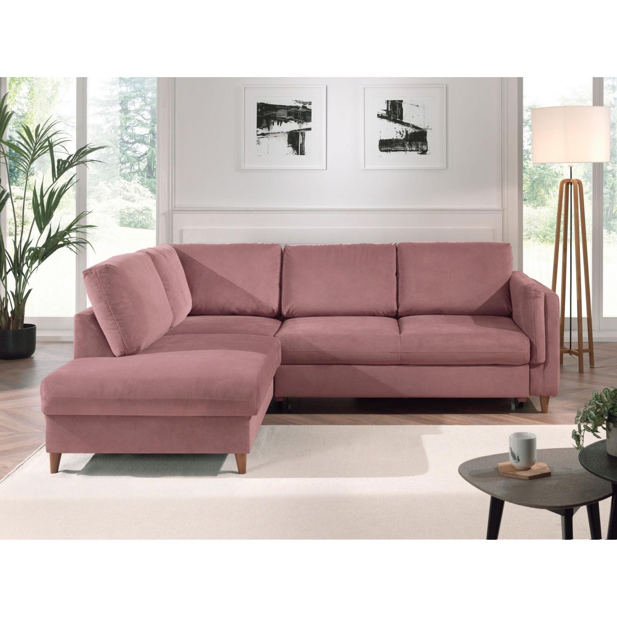 LISA DESIGN Brooke - canapé d'angle gauche - convertible - 5 places - en velours