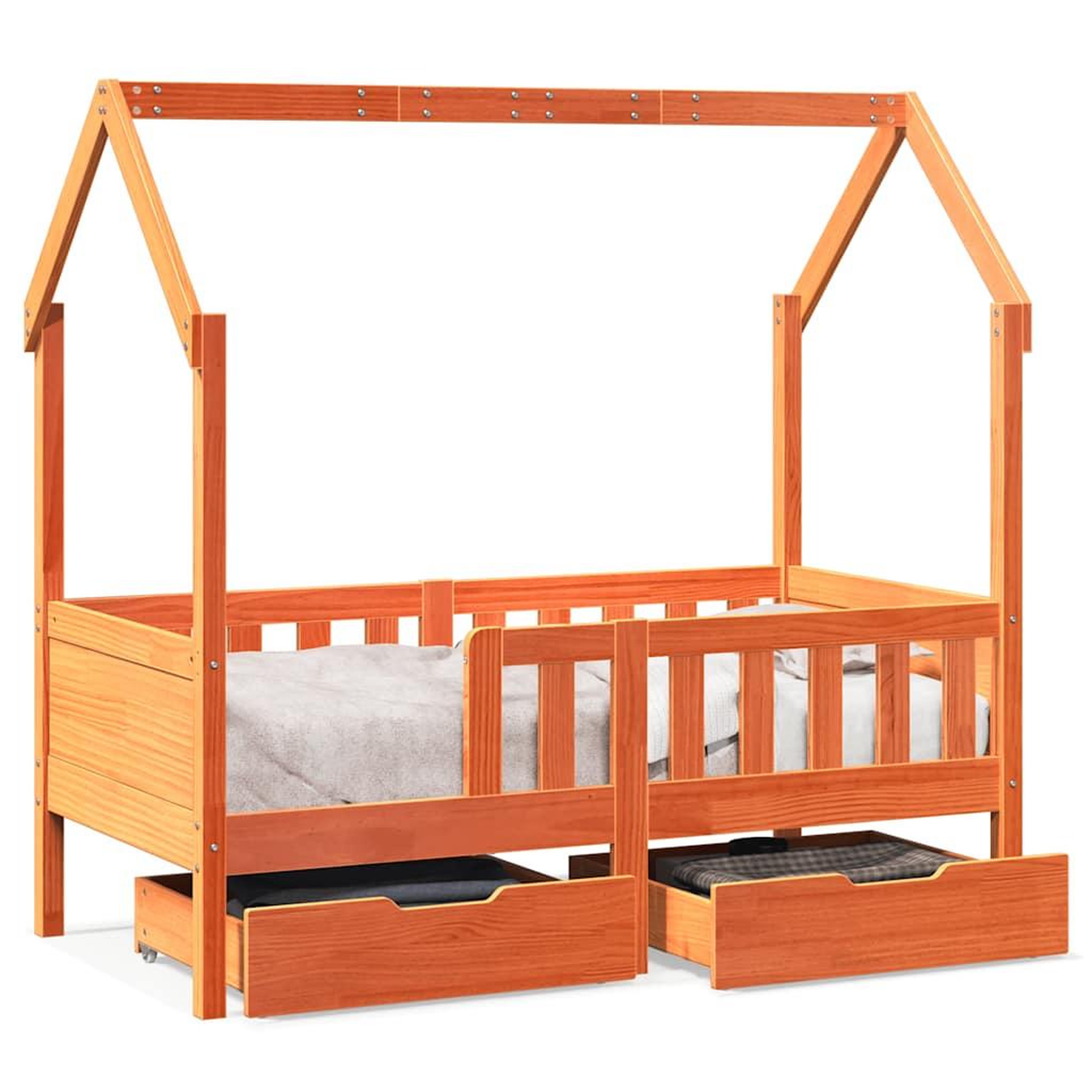 Voir la diapositive 2 : VIDAXL Cadre de lit enfant avec tiroirs sans matelas 80x160 cm bois